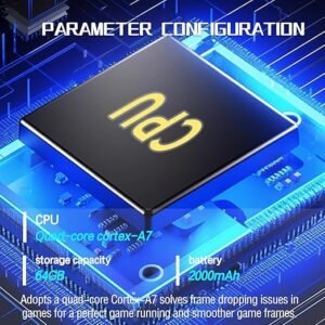 Retro Handheld Portable Video Game Console - 4.3" IPS Screen, Emuelec System, 64GB, 20,000+ Games, Classic Game System, Retro