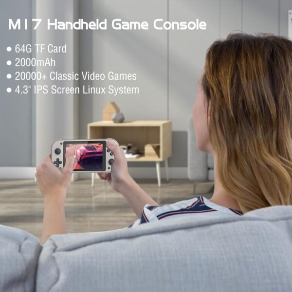 Retro Handheld Portable Video Game Console - 4.3" IPS Screen, Emuelec System, 64GB, 20,000+ Games, Classic Game System,
