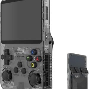 R36S Retro Handheld Video Game Console,3.5Inch IPS Screen Video Player 64g TF Card 10,000+ Games Retro Handheld Game Console, With Open Source Linux System,Black
